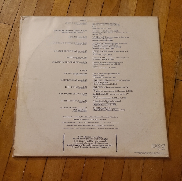 Elvis Vol. 3 A Legendary Performer vintage vinyl album picture record Fair - Picture 7 of 11
